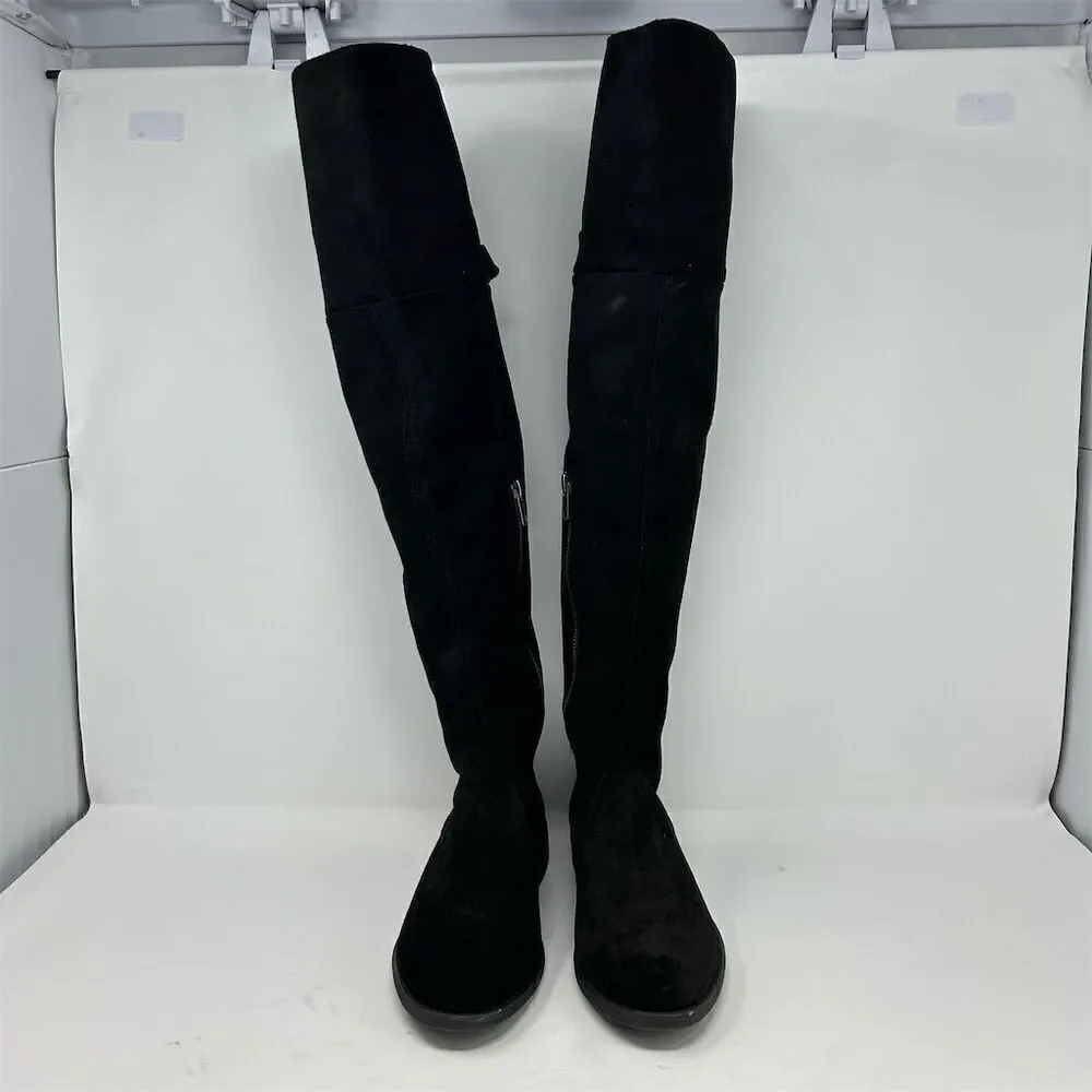 Born Women's Over the Knee Black Leather Tall Boots Size 7 Fall Winter Chic